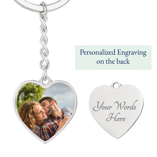"Mom's Heart on a Keychain: Custom Photo Keepsake for Mother's Day"