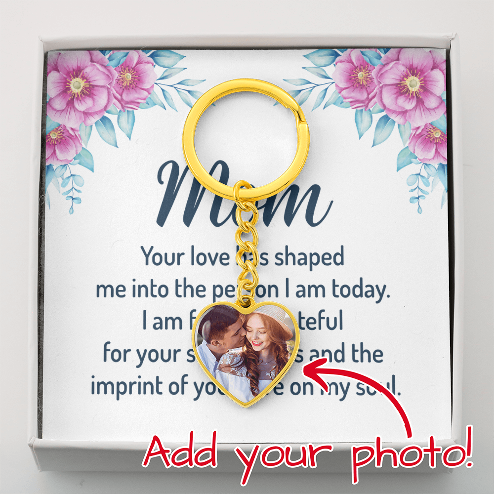 "Mom's Heart on a Keychain: Custom Photo Keepsake for Mother's Day"