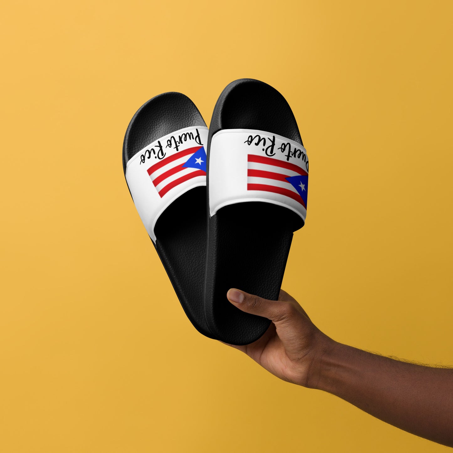 Premium Men's Puerto Rico Slides – Comfort Meets Boricua Pride