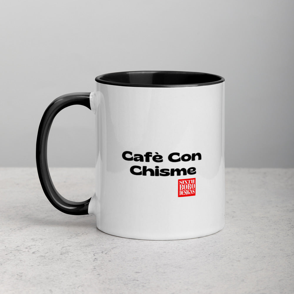 "Cafè Con Chisme" Mug with Color Inside sixthborodesigns.com