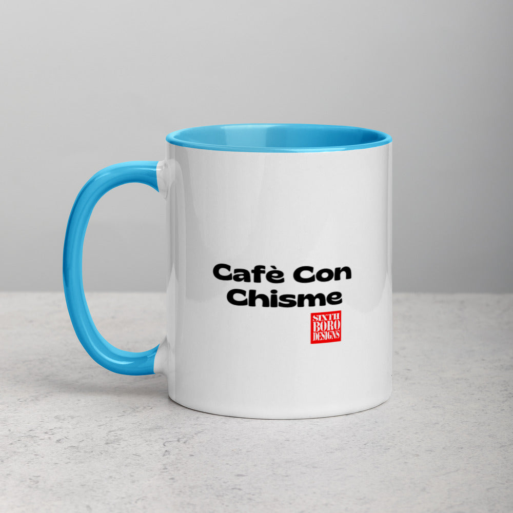 "Cafè Con Chisme" Mug with Color Inside sixthborodesigns.com