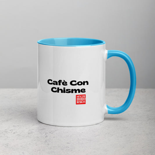 "Cafè Con Chisme" Mug with Color Inside sixthborodesigns.com