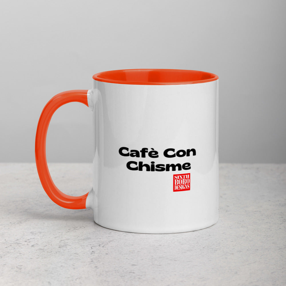 "Cafè Con Chisme" Mug with Color Inside sixthborodesigns.com