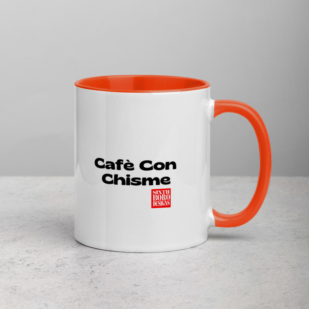 "Cafè Con Chisme" Mug with Color Inside sixthborodesigns.com