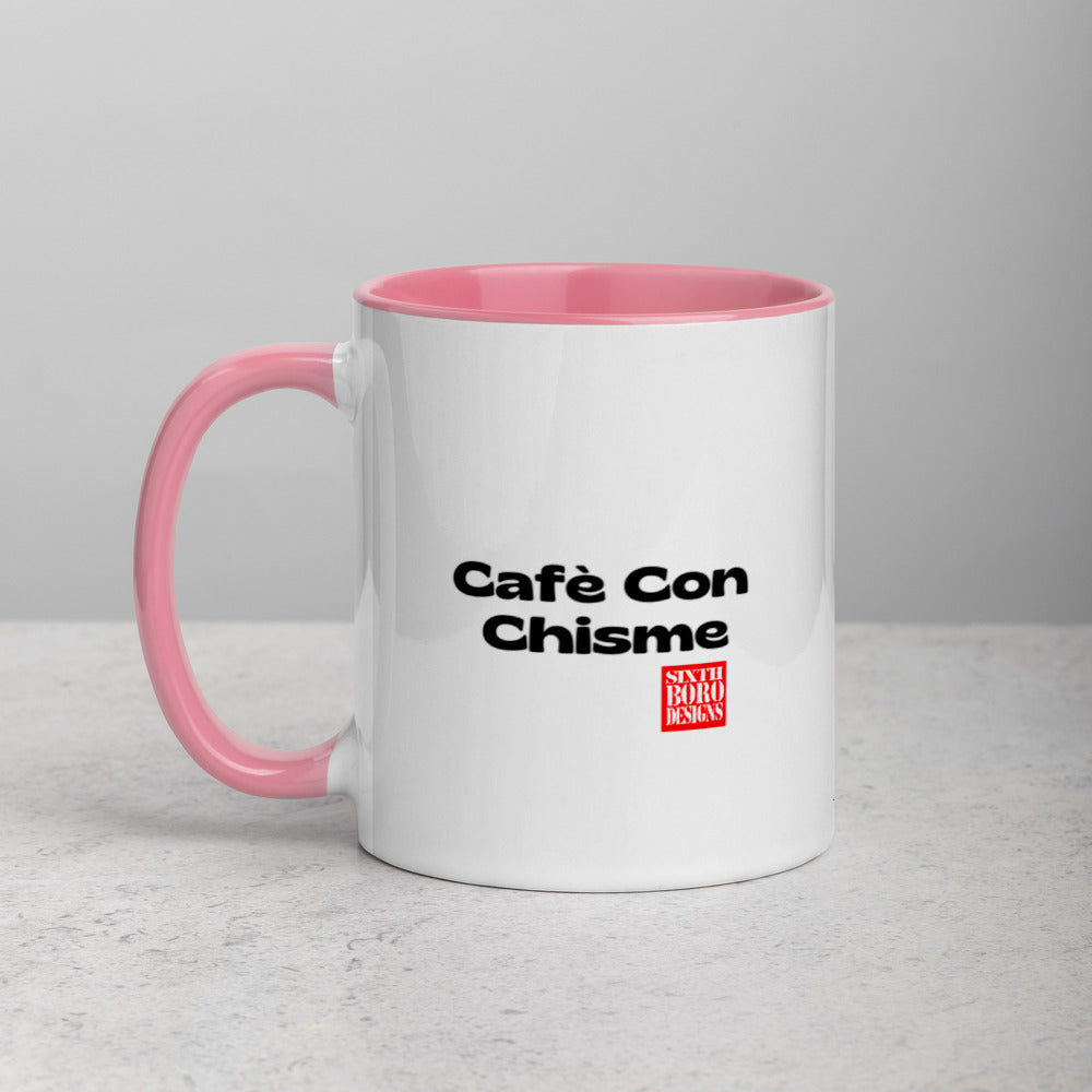 "Cafè Con Chisme" Mug with Color Inside sixthborodesigns.com