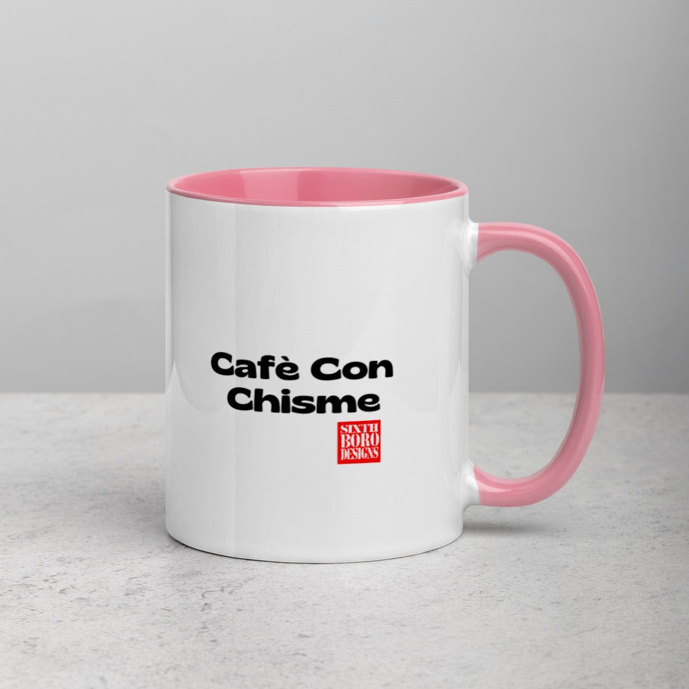 "Cafè Con Chisme" Mug with Color Inside sixthborodesigns.com