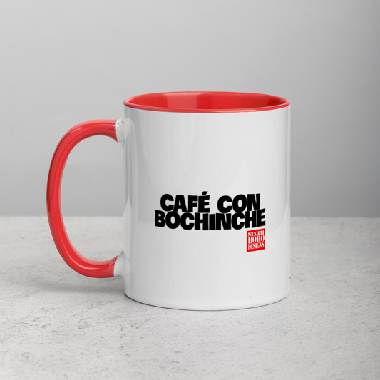 "Cafe Con Bochinche" Mug with Color Inside sixthborodesigns.com