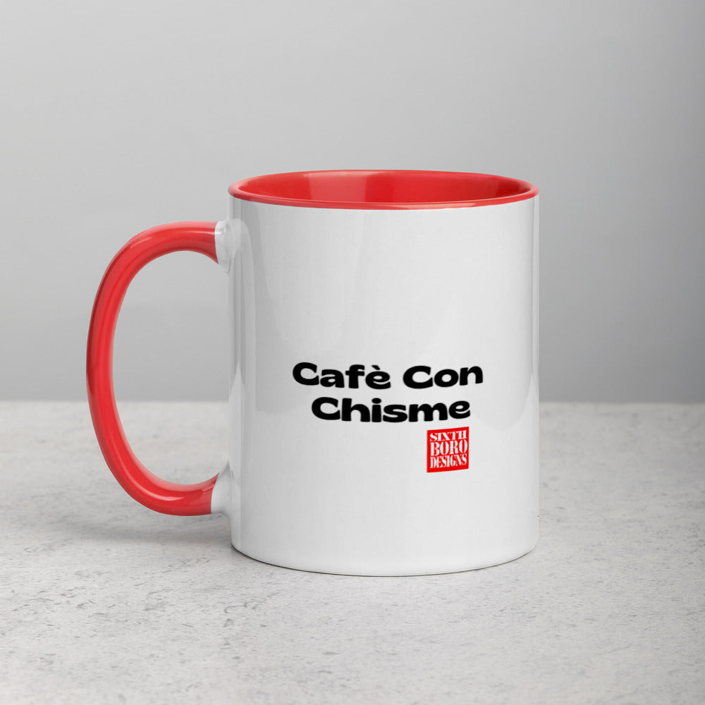 "Cafè Con Chisme" Mug with Color Inside sixthborodesigns.com