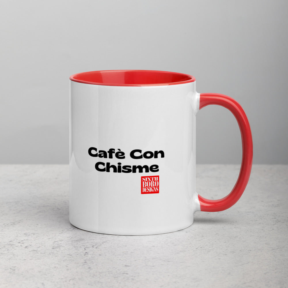 "Cafè Con Chisme" Mug with Color Inside sixthborodesigns.com