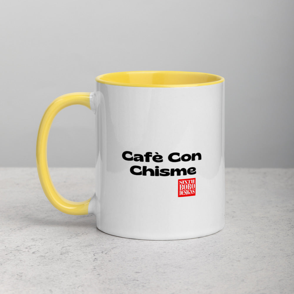"Cafè Con Chisme" Mug with Color Inside sixthborodesigns.com