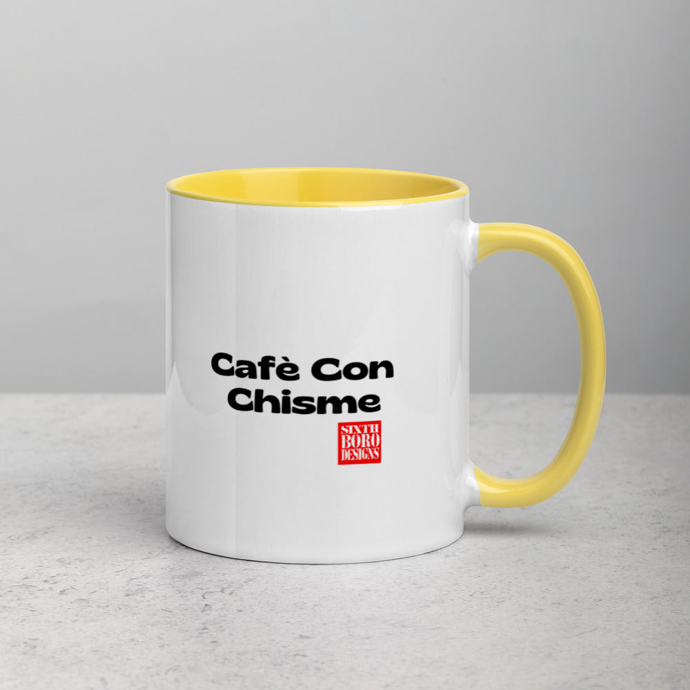 "Cafè Con Chisme" Mug with Color Inside sixthborodesigns.com