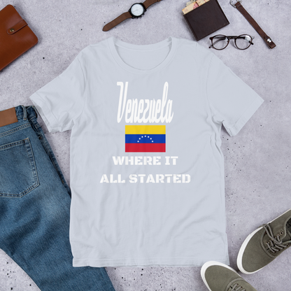 "Venezuela Where It All Started" Unisex T-Shirt sixthborodesigns.com
