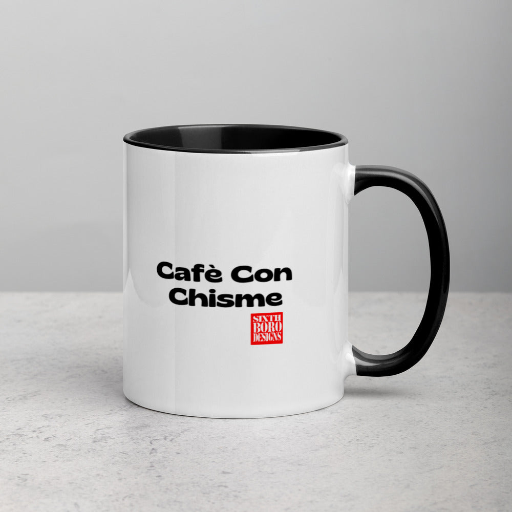 "Cafè Con Chisme" Mug with Color Inside sixthborodesigns.com