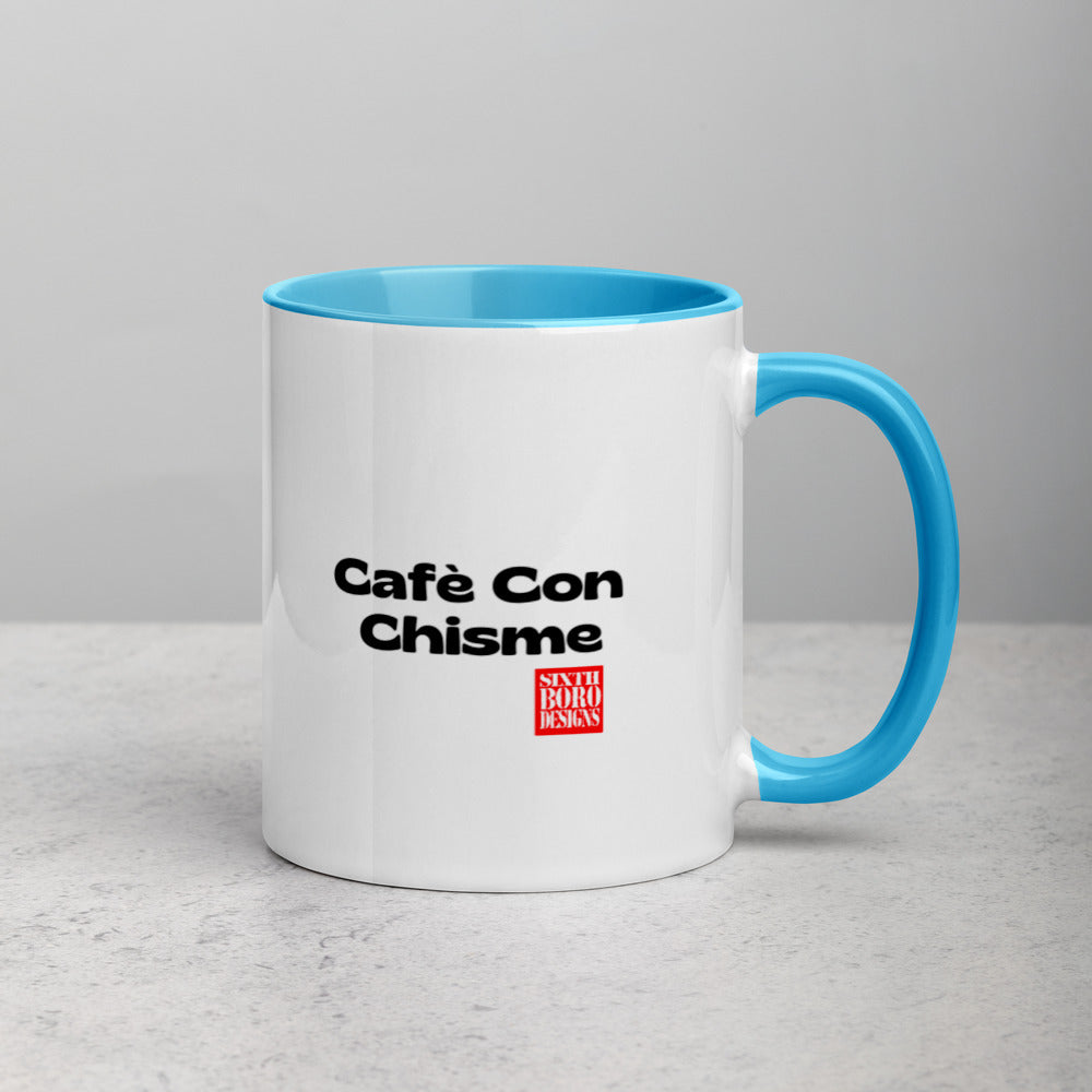 "Cafè Con Chisme" Mug with Color Inside sixthborodesigns.com